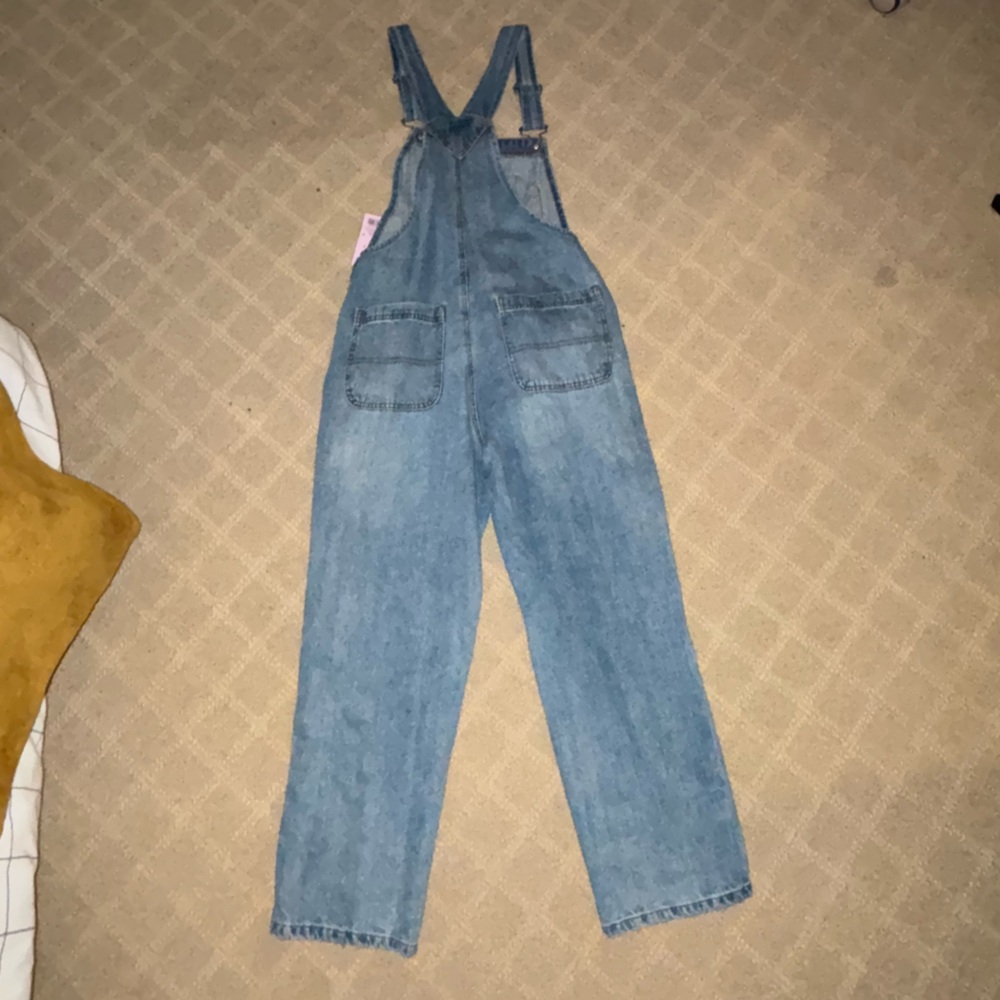 Blue Denim Overalls with Distressed Details - Picture 5 of 5